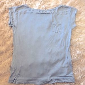 Coldwater Creek Light Blue Crewneck Short Sleeve Top Light Small S Women